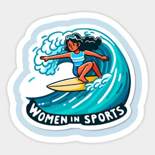 Wave Warrior: Women in Sports Female Surfer Sticker